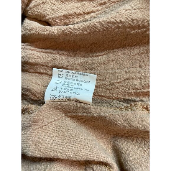 Womens Sleeveless Romper Large Tan Tied Bow Straps Button Accents Minimalist Y2K - Picture 5 of 8